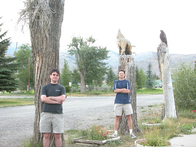 Sam and Chad by the Statues